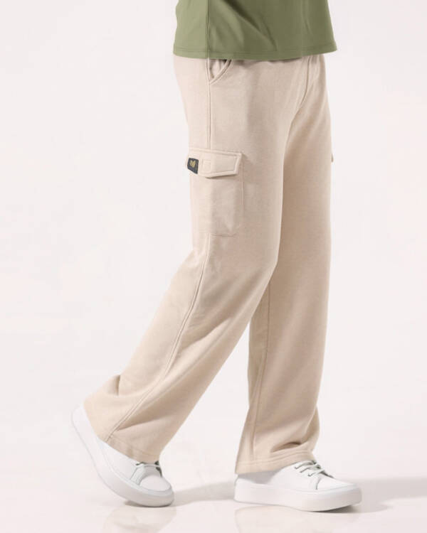 Sandstone Beige Wide Leg Cargo Trouser