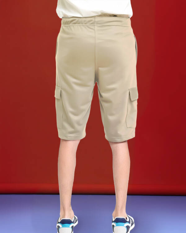 Sandstone Beige Wide Leg Cargo Shorts - Image 4
