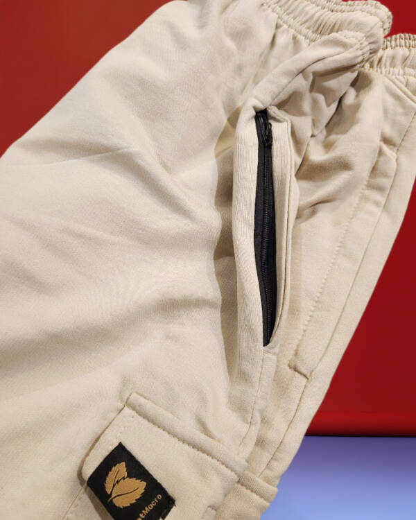 Sandstone Beige Wide Leg Cargo Shorts - Image 5