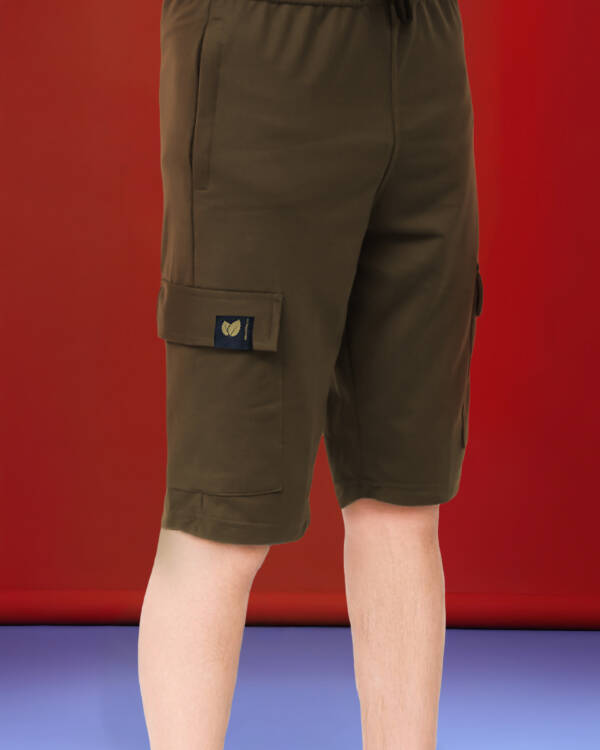 Brown Wide Leg Cargo Shorts