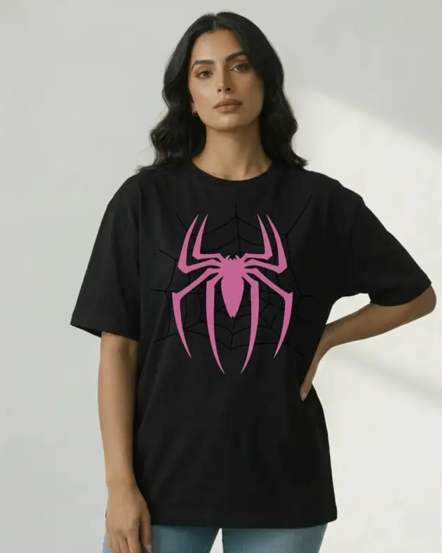 Swing into style together with the Spider Couple T-Shirt Set by Mint Macro! This matching set features a bold pink spider logo tee for her and a striking red and white spiderweb graphic tee for him — both on premium black oversized fabric. Crafted for comfort with a relaxed drop-shoulder fit, this set is perfect for comic lovers, streetwear fans, and couples who love making a statement together. Whether it's a casual day out or a fun themed outing, the Spider Couple Set is your go-to matching look. Available in multiple sizes. Order your set today and let the world know you two are the ultimate duo! 🕸️❤️